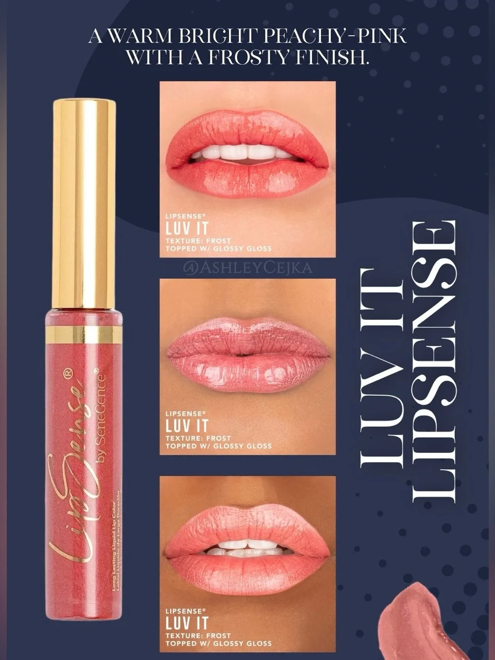 LipSense Luv It Frosty Peachy-Pink Lip Gloss